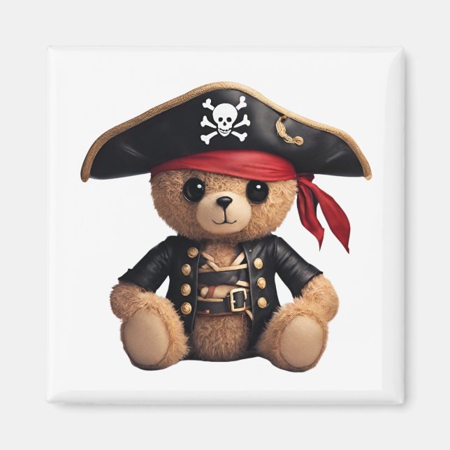 Teddy Bär in Piratenverkleidung Magnet (Vorne)