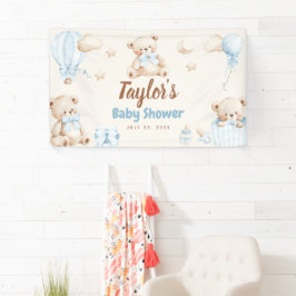 Teddy-Bär-Junge-Baby-Shower-Willkommensbanner-Schi Banner