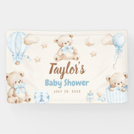 Teddy-Bär-Junge-Baby-Shower-Willkommensbanner-Schi Banner