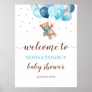 Teddy Bär Kaum Erwarten Willkommen Baby Shower Pos Poster