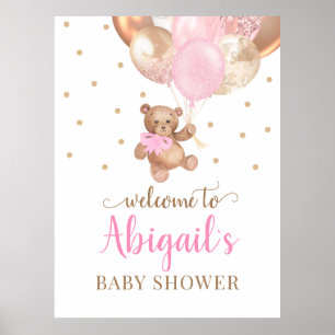Teddy Bär Kaum Erwartet Willkommen Baby Shower Pos Poster