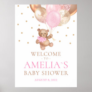 Teddy Bär Kaum warten Willkommen Baby Shower Poste Poster