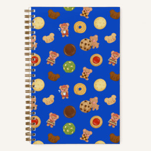 Teddy Bär Kekse Zeit Blau Notizbuch