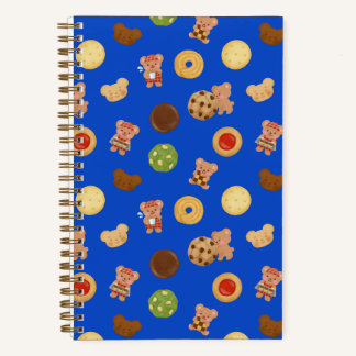 Teddy Bär Kekse Zeit Blau Notizbuch