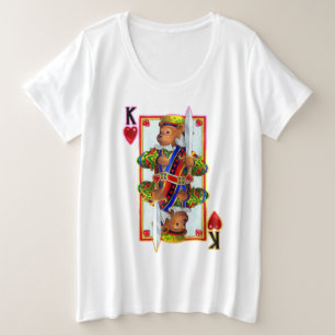 Teddy Bar King of Hearts Große Größe T-Shirt