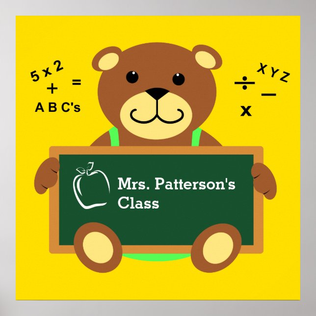Teddy-Bär-Klassenposter Poster (Vorne)
