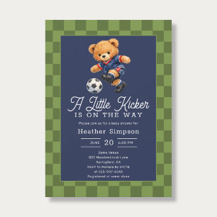 Teddy Bär Kleiner Fußballspieler Baby-Party Einladung