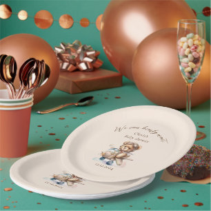 Teddy Bär können wir schon lange warten Baby Dusch Pappteller