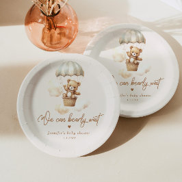 Teddy Bär können wir schon lange warten Baby Dusch Pappteller