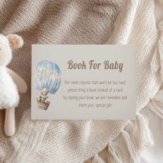 Teddy-Bär-Luftballon-Baby-Shower-Buch-Anfrage Begleitkarte