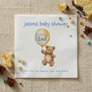 Teddy Bär mit Ballon Babydusche Serviette