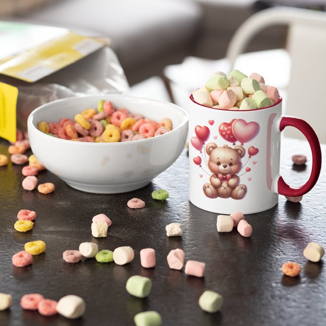 Teddy Bär mit Balloons Valentinstag Tasse (Von Creator hochgeladen)