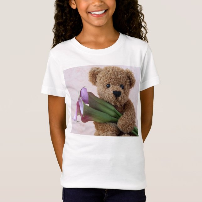 Teddy Bär mit Calla Lilien T-Shirt (Vorderseite)