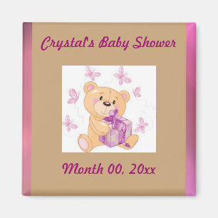 Teddy Bär mit Save the Date Babydusche Magnet