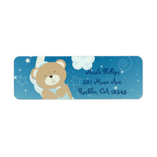 Teddy-Bär-Mond-und-Sterne-Baby-Shower-Einladung