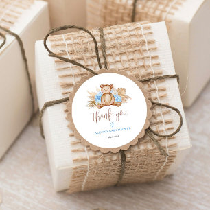 Teddy Bär Pampas Gras Baby Danke Runder Aufkleber