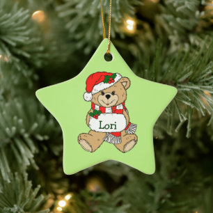 Teddy Bar Personalisierter Weihnachtsgeschmack Keramik Ornament