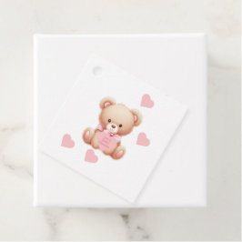 Teddy Bar Pink Hearts Geschenkanhänger