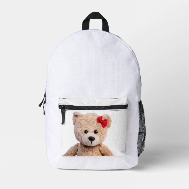 Teddy Bär Print Cut Nähtasche Bedruckter Rucksack (Vorderseite)