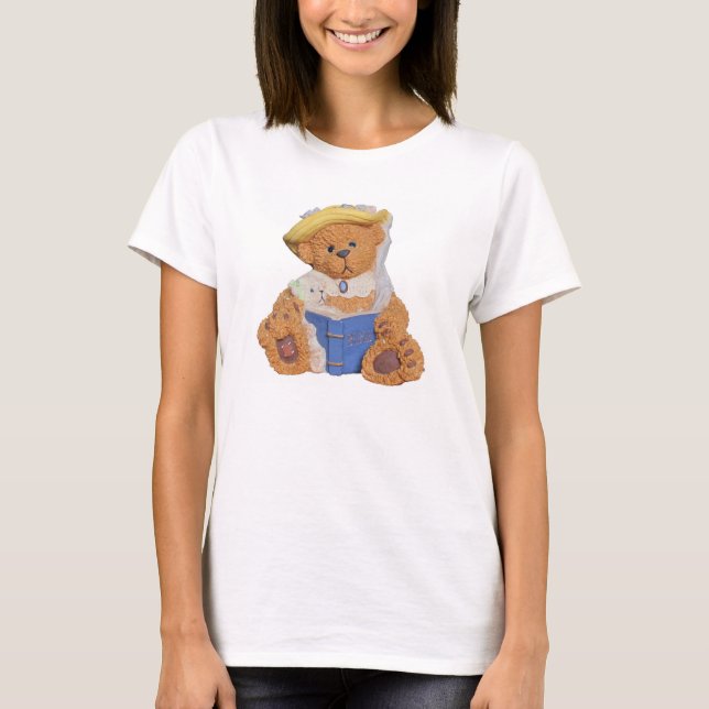 Teddy Bär Reading Bibel to Baby T-Shirt (Vorderseite)