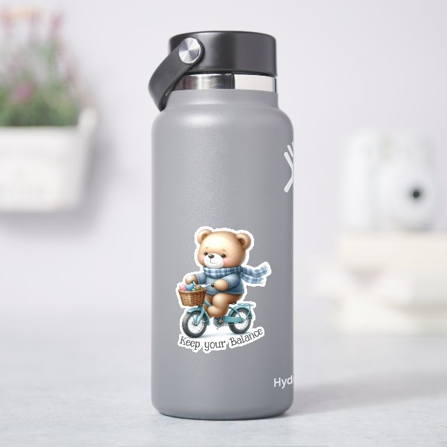 Teddy Bär Reiten eines Fahrrads Aufkleber (HydroFlask)