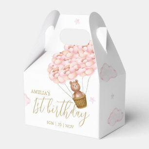 Teddy-Bär-Rosa-Balloons-Birthday-Party Geschenkschachtel
