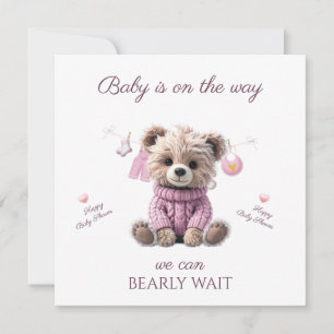 Teddy-Bär rosa Pullover Gratulation Karte