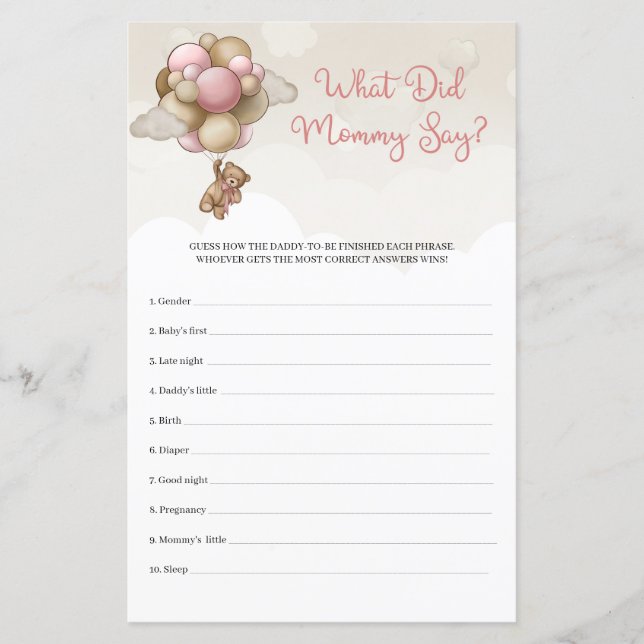 Teddy Bär rot braun Elfenbein Was sagte Mommy? (Vorderseite)