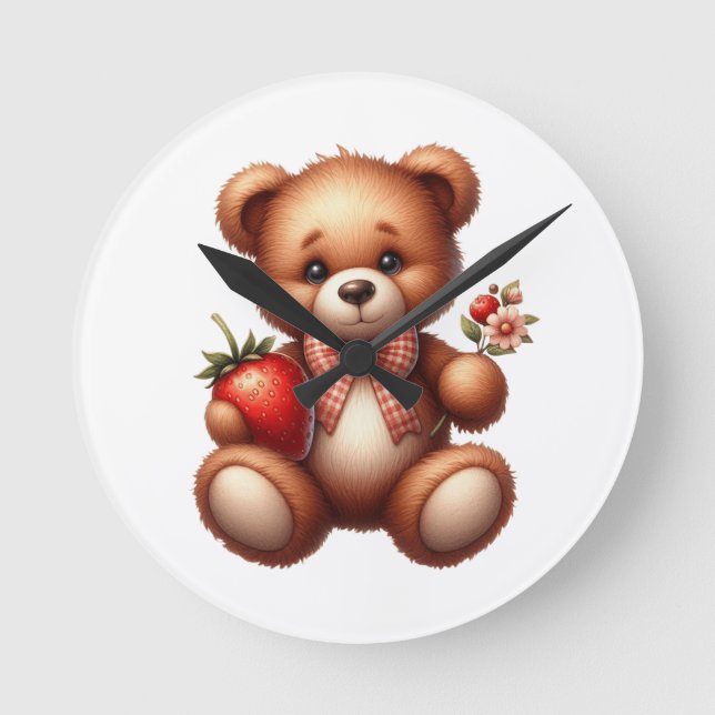 Teddy Bär Runde Wanduhr (Vorderseite)
