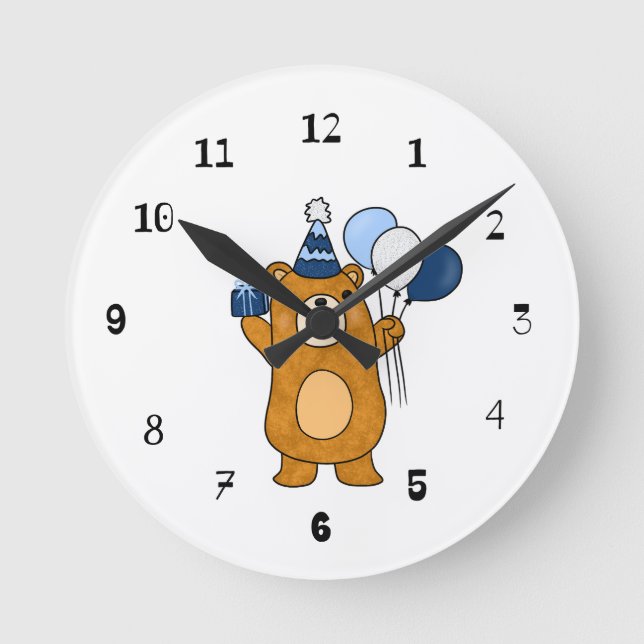 Teddy Bär Runde Wanduhr (Vorderseite)
