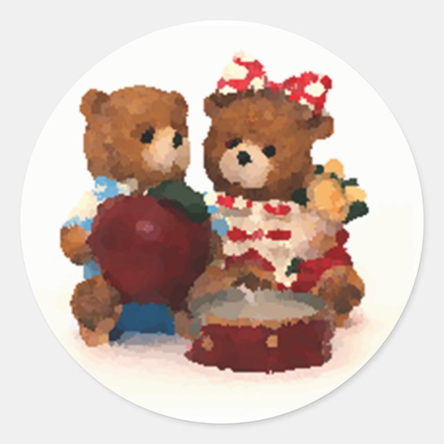 Teddy Bär Runder Aufkleber (Vorderseite)