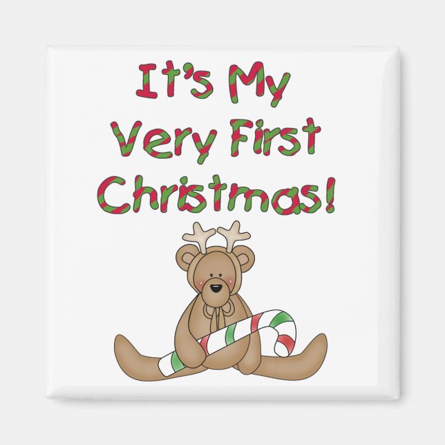 Teddy Bär Sehr 1. Weihnachtsgeschenke und Geschenk Magnet (Vorne)