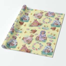 Teddy-Bär-Teeparty-Vintage-Palette  Geschenkpapier