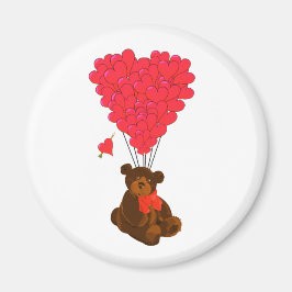 Teddy Bär und Herzblasen Magnet