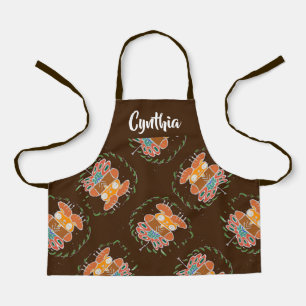 Teddy Bär und Schmetterling auf braun Schürze