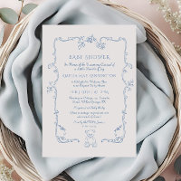 Teddy Bär Vintager Rahmen Toile Baby Dusche