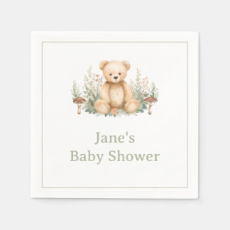Teddy-Bär-Wald-Cocktailservietten Sage Serviette