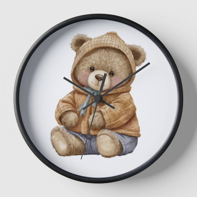 Teddy Bär Wall Clock Uhr (Vorderseite)