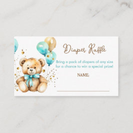 Teddy Bär warten Baby Dusche Windel Tombola Begleitkarte