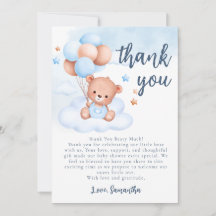 Teddy Bär Watercolor Junge Baby Shower individuell