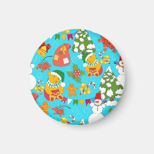 Teddy-Bär-Weihnachten: Kinderfreundliches Muster. Magnet