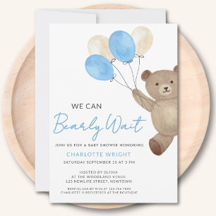 Teddy Bär Wir Können Es Kaum Erwarten Baby Shower Einladung