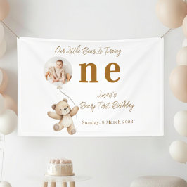 Teddy Bär zum ersten Geburtstag Foto Banner