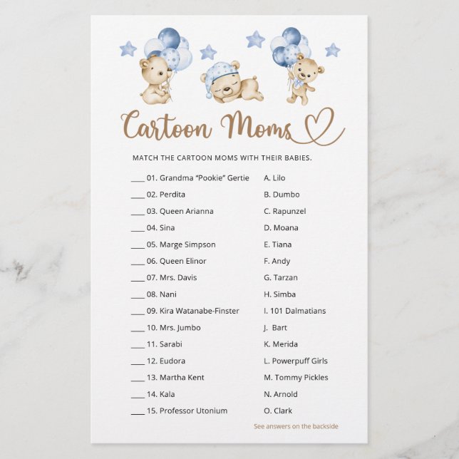 Teddy Bären Baby Dusche Cartoon Mamas (Vorderseite)