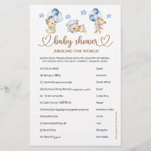 Teddy Bären Baby Shower Rund um die Welt