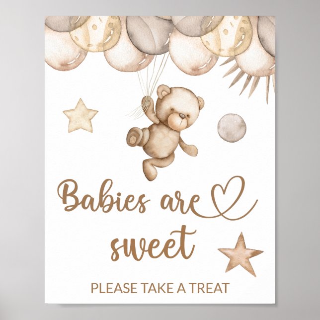 Teddy Bären Babybär Babys sind süß nehmen eine Lec Poster (Vorne)