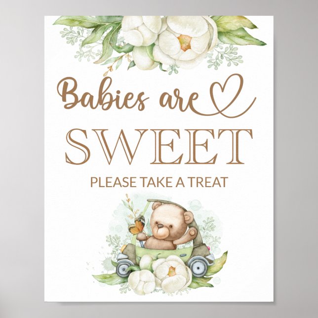 Teddy Bären Babybär Babys sind süß nehmen eine Lec Poster (Vorne)