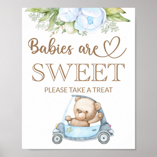 Teddy Bären Babybär Babys sind süß nehmen eine Lec Poster (Vorne)