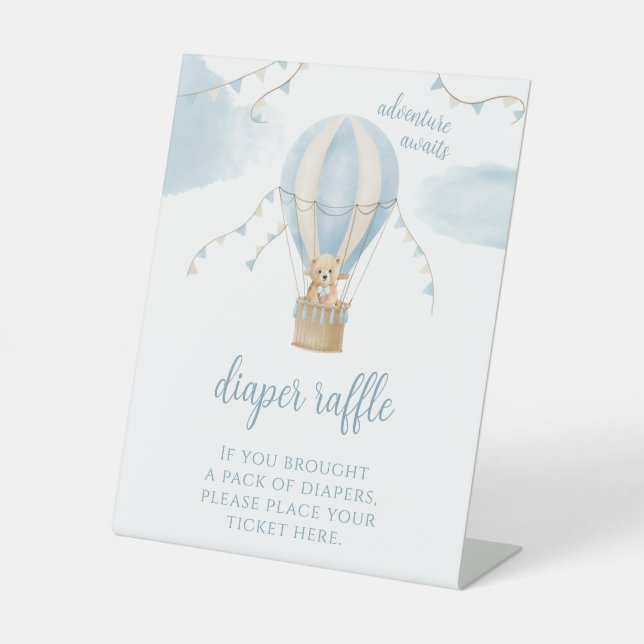 Teddy Bären Ballon Babydusche Windel Gewinnspiel P Sockelschild (Vorderseite)