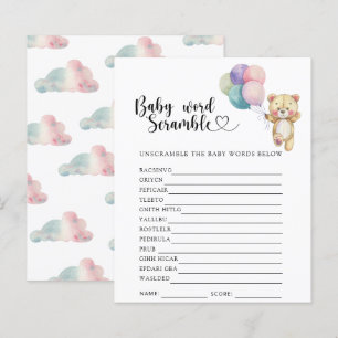Teddy Bären Ballons - Baby Word Scramble Game
